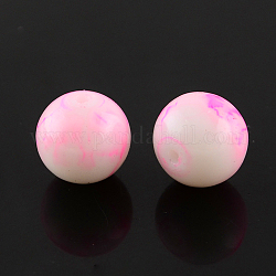 (Autumn Aesthetic Big Sale), Spray Painted Glass Bead Strands, Round, Pearl Pink, 14mm, Hole: 1.3mm, about 57pcs/strand, 31.4 inch