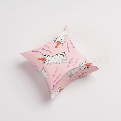 Кот узор бумажная подушка коробки конфет, Коробки для конфет на свадьбу, детский душ, товары для дня рождения, розовые, 8.3x8.4 см