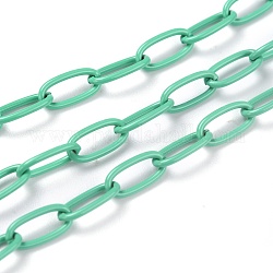 Латунные кабельные цепи, окрашенные распылением, с катушкой, несварные, светло-зеленый, 10x5x1 мм, 32.8 фут (10 м) / рулон