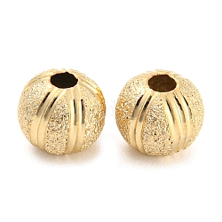 Messing Perlen, cadmiumfrei und bleifrei, strukturiert, Runde, echtes 24k vergoldet, 6x5 mm, Bohrung: 1.5 mm
