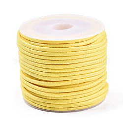 Cordons de polyester ciré, pour la fabrication de bijoux, jaune, 2mm, environ 10 m / bibone 