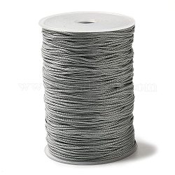 Нейлоновые плетеные нити, шнур с китайским узлом, круглые, светло-серые, 1.5 мм, около 200.00 ярда (182.88 м) / рулон