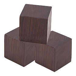 Perline di legno naturale, nessun foro // non perforato, cubo, marrone noce di cocco, 30x30x30mm