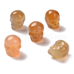 天然石瑪瑙ビーズ  ハロウィンの頭蓋骨  11~11.5x8.5~9x11~11.5mm  穴：0.9~1mm