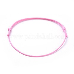 Eco-Friendly Korean Waxed Polyester Cord Bracelet Making, Pearl Pink, 10-5/8 inch~11 inch(27~28cm), 1mm
