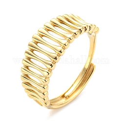 304 полое регулируемое кольцо из нержавеющей стали для женщин., реальный 14k позолоченный, размер США 8 1/2 (18.5 мм)