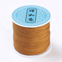 Braided Nylon Cords, Goldenrod, 2x1mm, about 43.74 yards(40m)/roll