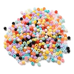 Perles acryliques, ronde, couleur mixte, 4x3mm, Trou: 1.6mm, environ 8000 pcs/248.4 g, 248.4 g / sac