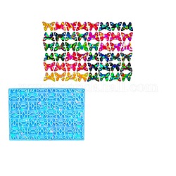 Pendentif holographique en forme de papillon, moule en silicone pour bricolage, moules de résine, pour la résine UV, fabrication artisanale de résine époxy, lumière bleu ciel, 102.5x152x5.5mm, Trou: 2mm, diamètre intérieur: 14x17.5 mm