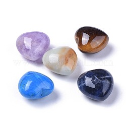 Piedra preciosa natural mixta, corazón amor piedra, piedra de palma de bolsillo para el equilibrio de reiki, 20x20x13~13.5mm