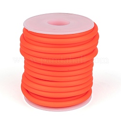 合成ゴム紐  中空  白いプラスチックスプール付き  レッドオレンジ  5mm  穴：3mm  約10.93ヤード（10m）/ロール