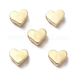 Abalorios de plástico CCB, corazón, dorado, 5.5x7x3.5mm, agujero: 1.8 mm