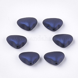 Прорезиненные бисера стиль акриловые, треугольные, темно-синий, 15.5x20x10.5 мм, отверстие : 2 мм