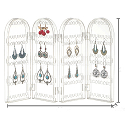 4 Foldable Screen Acrylic Earring Display Stands, Jewelry Organizer Display Rack for Earrings Storage, Clear, 28.3x42x2cm