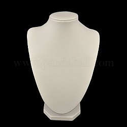 Leatherette Necklace Display Bust, White, 170x70x180mm