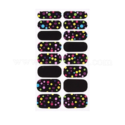Наклейки для ногтей с фруктами, самоклеящиеся полоски для дизайна ногтей с геометрией, для женщин и девочек diy украшения для ногтей, чёрные, 27x8.5~16 мм, 16шт / лист