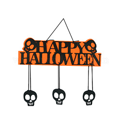 Decoraciones colgantes colgantes de tela, para la fiesta de halloween, cráneo, coral, 100x360mm