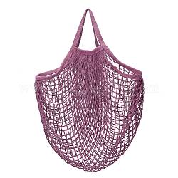 Sacs d'épicerie portables en filet de coton, sac à main net shopping réutilisable, moyen orchidée, 48.05 cm, sac : 38x36x1cm.