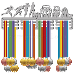 Support de mur d'affichage de support de cintre de médaille de fer de mode, 3 lignes, avec des vis, modèle de course, 150x400mm, Trou: 5mm