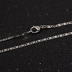 304 Edelstahl mariner Gliederkette Halsketten, mit Karabiner verschlüsse, Edelstahl Farbe, 15.7 Zoll (40 cm), 2 mm