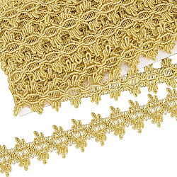 細線細工の段ボールレースリボン  衣料品用  花柄  ゴールド  1-1/4インチ（32mm）  20ヤード/カード