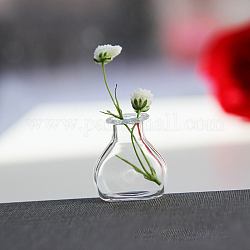 Bouteilles de vase en verre miniatures transparentes, accessoires de maison de poupée de jardin paysager micro, décorations d'accessoires de photographie, clair, 20x27mm