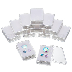 Nbeads 12 個の宝石ディスプレイボックス  5.7x3.7x1.5cm透明アクリル長方形ジュエリーディスプレイコンテナダイヤモンド収納ボックス、透明な上蓋とベアストーンダイヤモンドコイン用の白いスポンジ付き