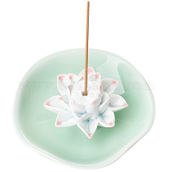 Räuchergefäße aus Porzellan, Lotus-Räucherstäbchenhalter, Dekorationen für Heimdekorationen, Honigmelone, 101x41.5 mm