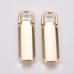 Zipper Puller aus Aluminium, Bekleidungszubehör, Licht Gold, 41 mm, Bohrung: 7x8 mm