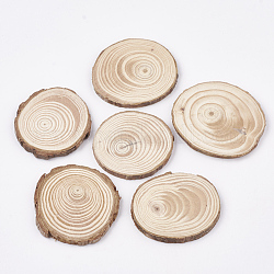 Cabujones de madera sin teñir sin terminar, rebanada de madera, anillo de arbol, PapayaWhip, 52~64x5mm