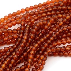 Edelstein Perlen Stränge, natürlichen Karneol, gefärbt, Runde, 6 mm, Bohrung: 0.8 mm, ca. 62~65 Stk. / Strang, 14.6~15.5 Zoll