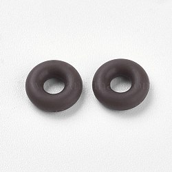 Силиконовые бусины, изготовление браслетов diy, пончик, кокосового коричневый, 8x2 мм, отверстие : 3 мм