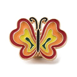 Alfileres de esmalte con tema de arcoíris del orgullo, insignia de aleación de oro claro para ropa de mochila, colorido, mariposa, 18.5x24.5x1.5mm