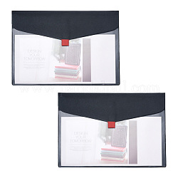 Magibeads PVC-Meeting-Dateitasche, mit Kunstleder & Klettverschluss, Rechteck, Schwarz, 22.6x31.8x0.3 cm, 2 Stück / Set