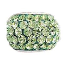 Perles européennes en cristal autrichien, Perles avec un grand trou   , avec 925 noyau simple en argent sterling, rondelle, 213 _jonquil, 11x7.5mm, Trou: 4.5mm