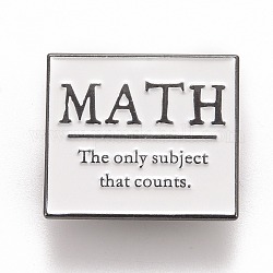 Слово математика единственный предмет который имеет значение брошь, для учителей студентов, значок сплава прямоугольника для одежды рюкзака, металлический черный, серый, 23x26.5x1.5 мм, штифты : 1.2 мм