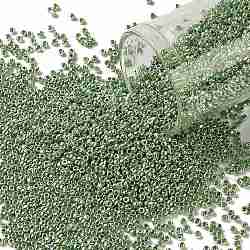 Toho perles de rocaille rondes, Perles de rocaille japonais, (pf560) permafinish vert lime métallisé, 15/0, 1.5mm, Trou: 0.7mm, environ 15000 pcs/50 g