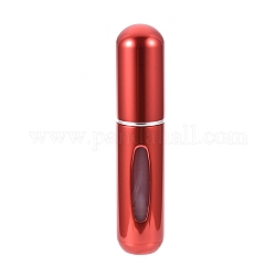 Mini vaporisateurs portables, coque d'atomiseur en aluminium, récipient intérieur en plastique, bouteille de parfum atomiseur rechargeable, pour voyager, colonne, rouge, 80.8x17mm, capacité: 5 ml (0.17 oz liq.)