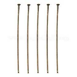 Iron Flat Head Pins, Cadmium Free & Nickel Free & Lead Free, Antique Bronze Color, Size: about 5.0cm long, 0.75~0.8mm thick, head: 2mm, about 5000pcs/1000g