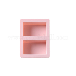 Moldes de silicona de jabón de diy, para hacer jabones artesanales, 2 cavidades, Rectángulo, rosa, 132x100mm, diámetro interior: 80x50x32mmmm