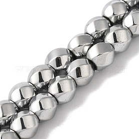 Lot De 2 Brins De Perles Rondes En Hématite Naturelle Plaquée Argent De 8 Mm (92 à 98 Pièces Au Total) Pour La Fabrication De Bijoux GFC-B8