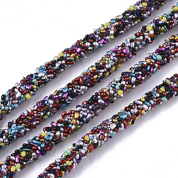 Pvc tubular cordón de caucho sintético, tubo hueco, con virutas de vidrio, colorido, 7mm, agujero: 1.6 mm, alrededor de 54.68 yarda (50 m) / paquete