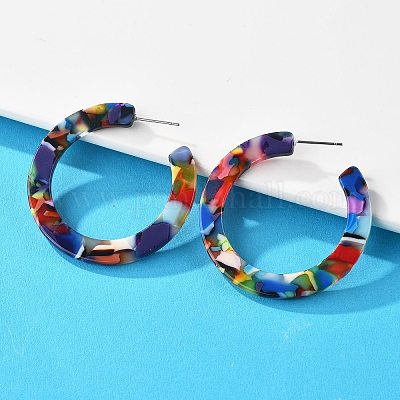 Серьги-кольца из ацетата (смолы) KY-S163-374-1