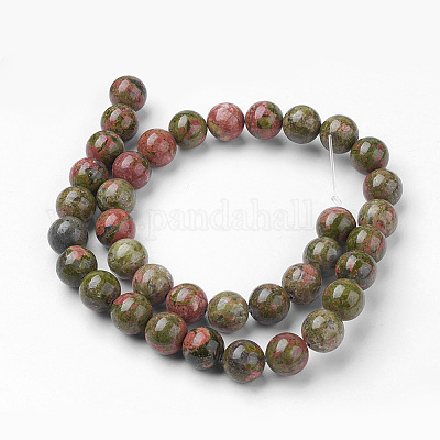 Природные Unakite шарик нити G-G735-67-10mm-1