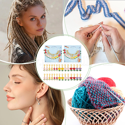 Подвесные маркеры для петель с эмалью из сплава «тюльпан» HJEW-AB00434-1