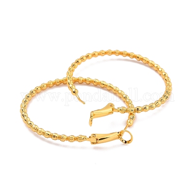 Серьги-кольца с рифленым большим кольцом для женщин и девочек KK-C224-04A-G-1