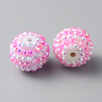 Бусины со стразами из смолы RESI-TAC0004-28B-1