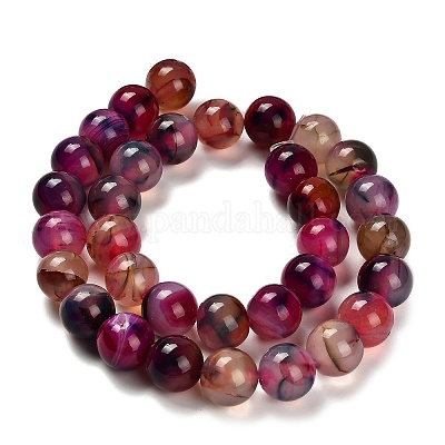 Окрашенные естественный агат бисер пряди G-G203-10J-12mm-1