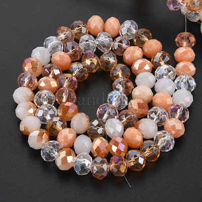 Стеклянные бусины с гальваническим покрытием  EGLA-S194-18I-1