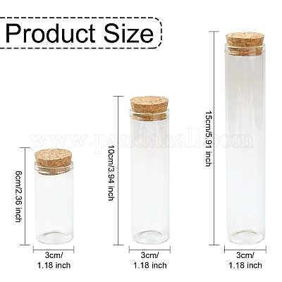 15шт 3 стиля стеклянные пробковые бутылки орнамент DIY-YW0016-09-1